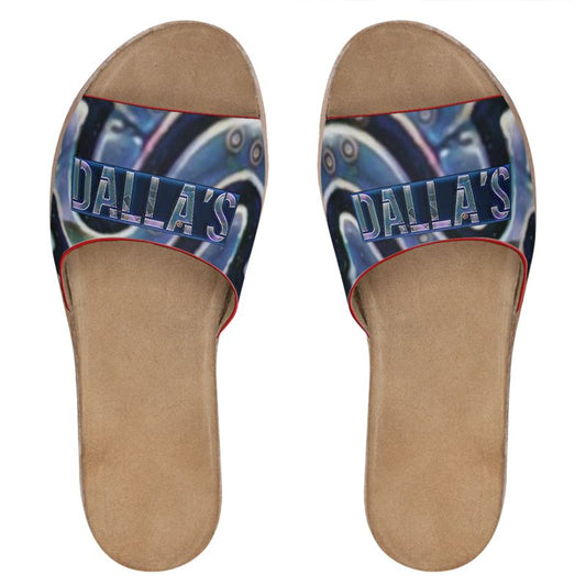 Womans leather slidders DallaSbranded