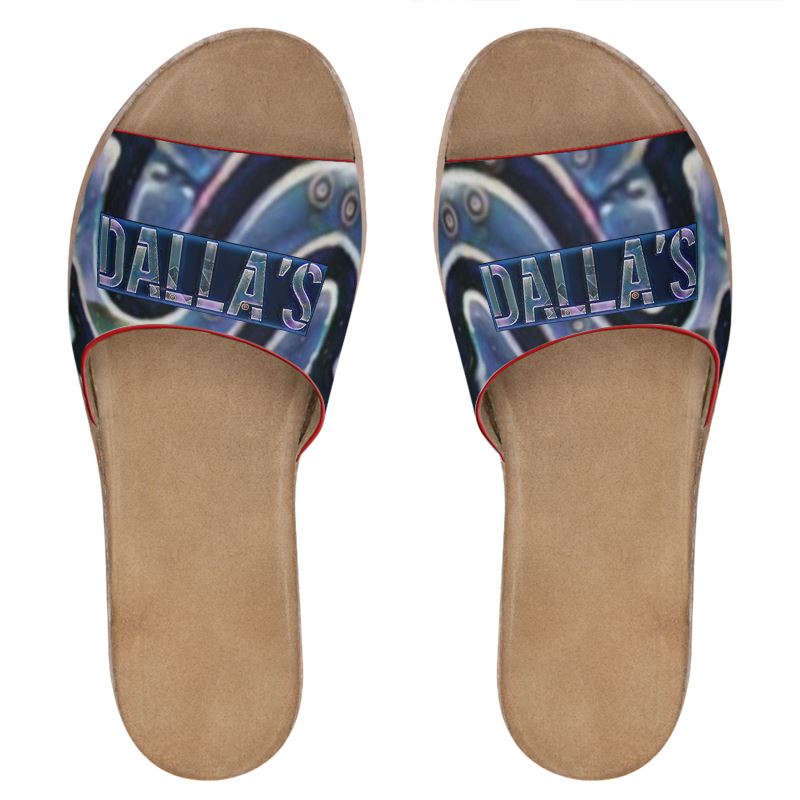 Womans leather slidders DallaSbranded