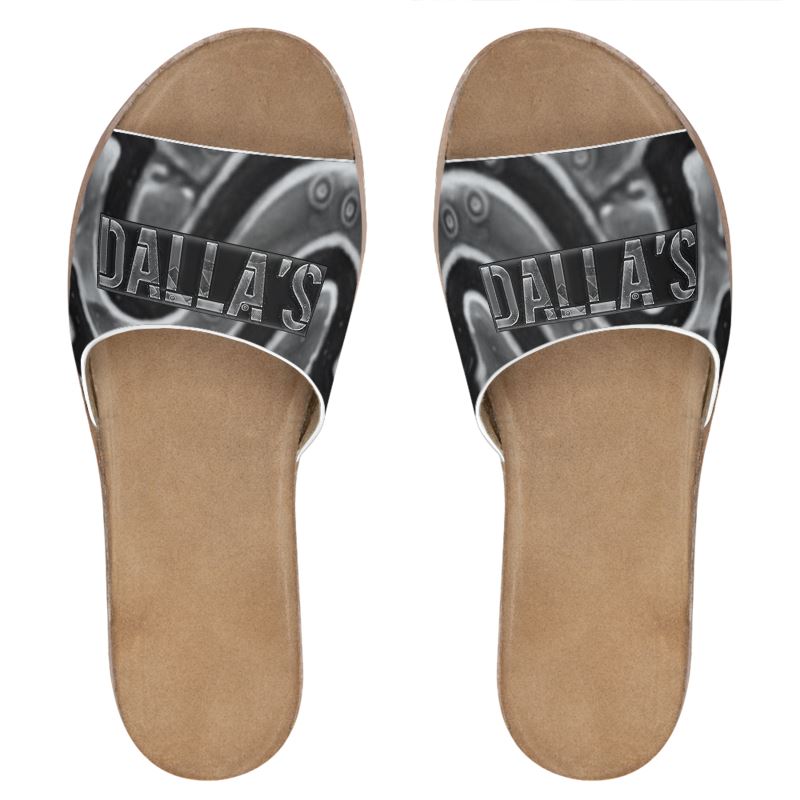 Womans leather slidders DallaSbranded
