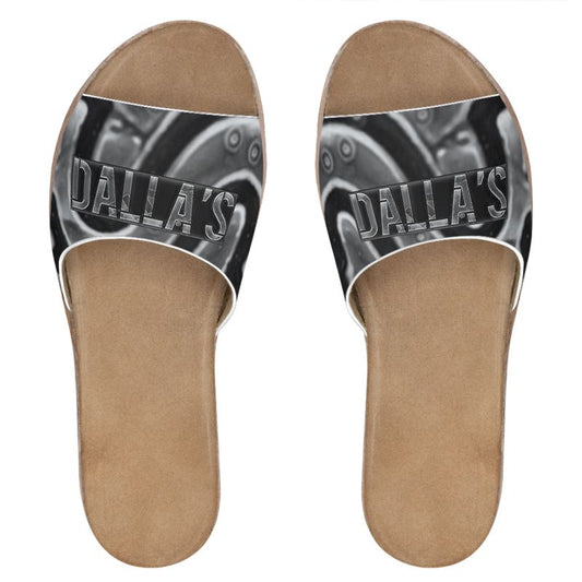 Womans leather slidders DallaSbranded